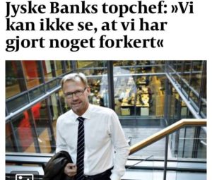 Anders Dam siger i sagen om hjælp til skatte svindel, at jyske bank intet galt har lavet.